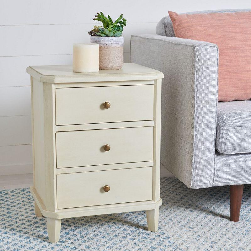 Joe Nightstand with Storage Drawers - Barley - Safavieh.