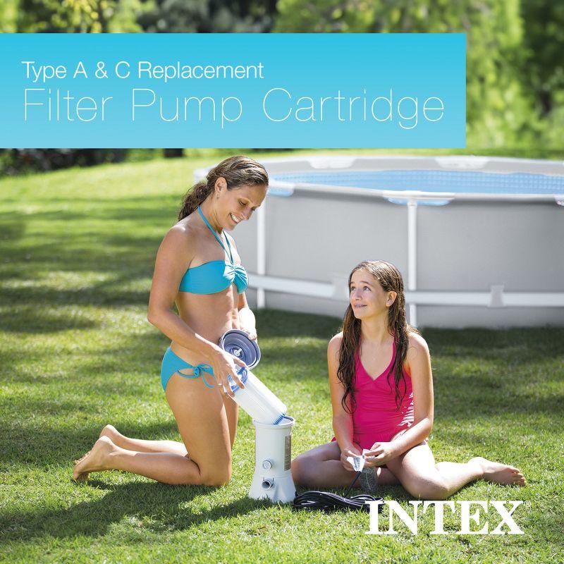 Intex 29000E/59900E 4.25" Diameter x 8" Swimming Pool Easy Set Type A or C Replacement Filter Pump Cartridge Accessories, 6 Pack