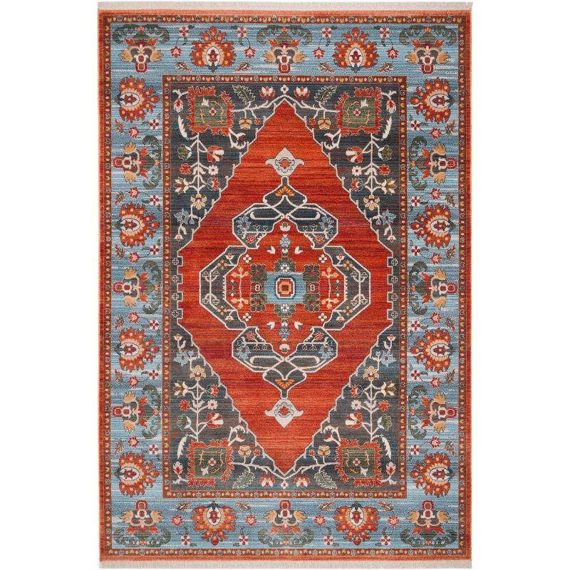 Vintage Persian VTP482 Power Loomed Indoor Area Rug - Rust/Blue - 5'x7'6" - Safavieh