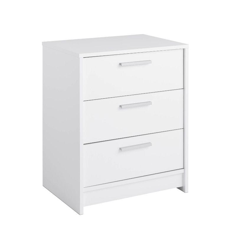 Studio Essentials White 3 Drawer 16" D X 21.25" W x 26.25" H Nightstand