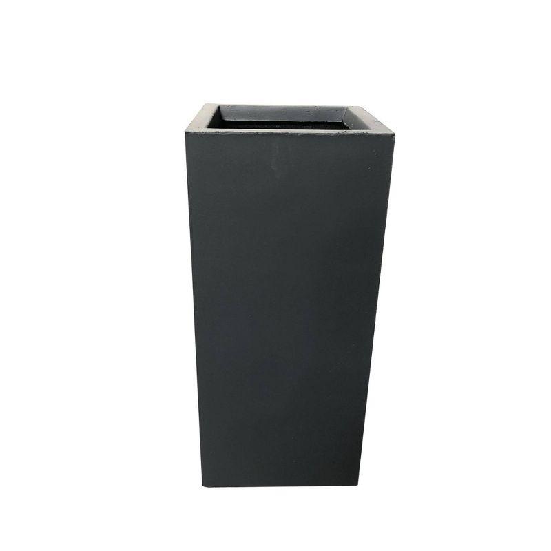 Kante 24" Tall Charcoal Lightweight Concrete Rectangular Planter