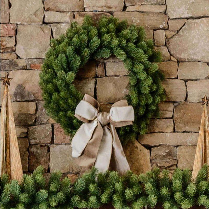 King Of Christmas 24" Artificial Christmas Wreath Unlit, Royal Fir Xmas Wreaths for Front Door, Window, or Fireplace