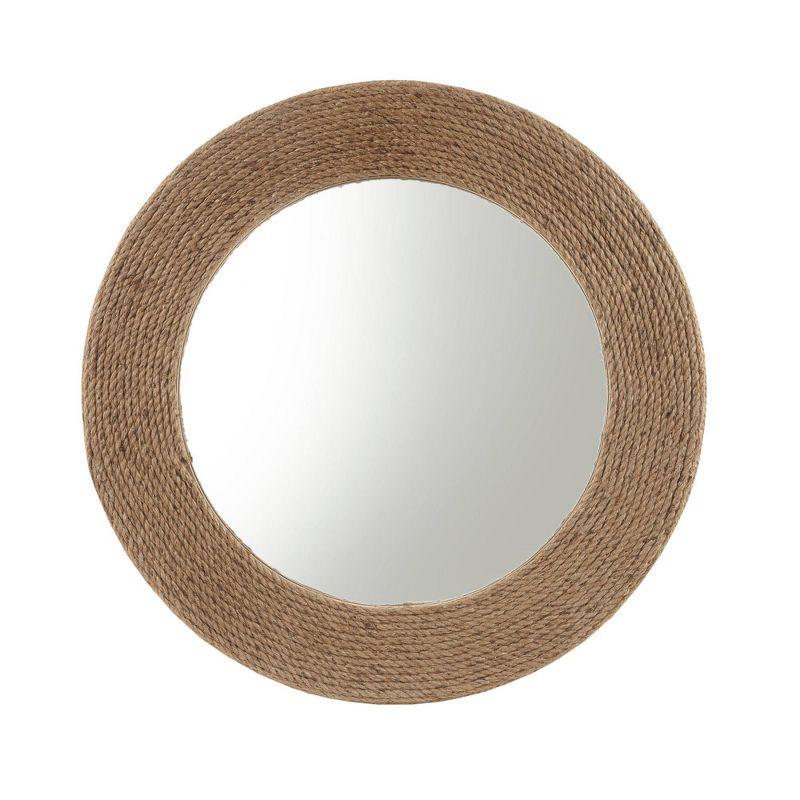 Campisano Natural Jute Rope Round Wall Mirror 26"