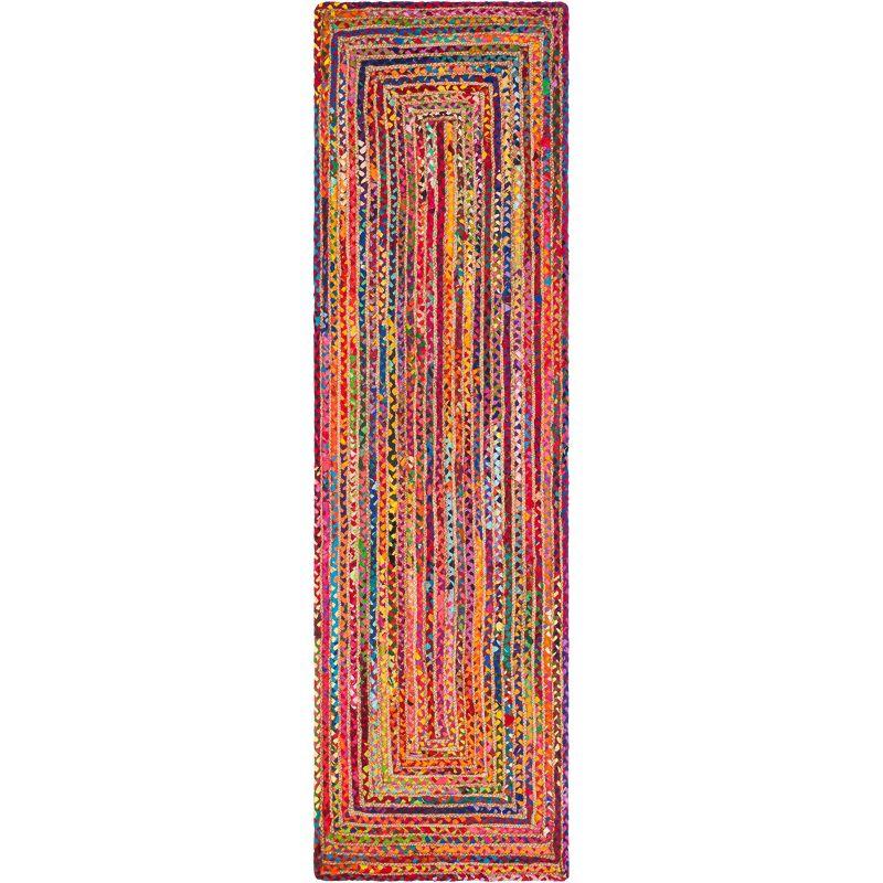 Cape Cod CAP202 Woven Indoor Runner Rug - Red/Multi - 2'3"x22' - Safavieh