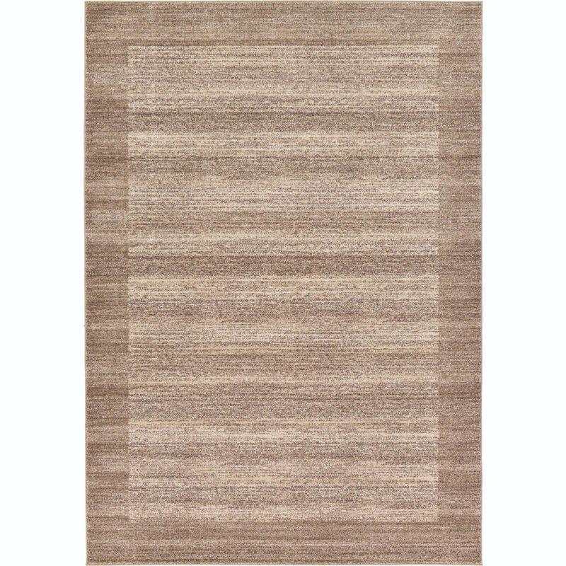 Beige Rectangular Tufted Stain-Resistant Synthetic Rug