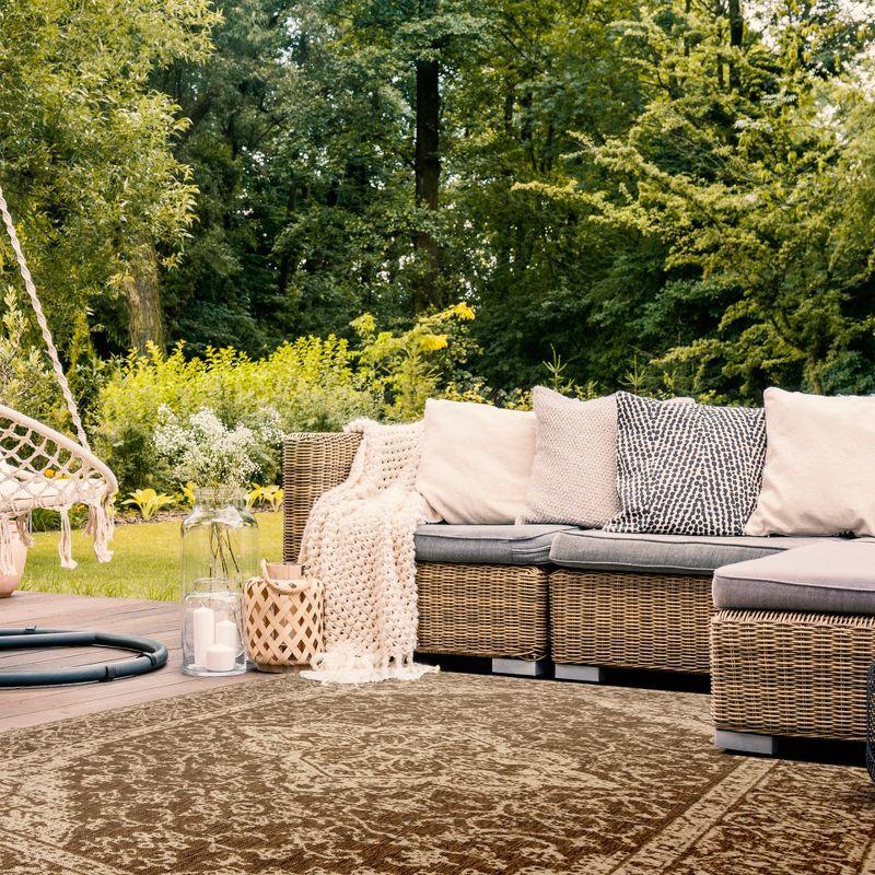 Beach House BHS137 Power Loomed Indoor/Outdoor Area Rug - Beige/Cream - 9'x12' - Safavieh