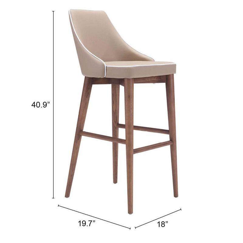 Zuo Moor Barstool Beige