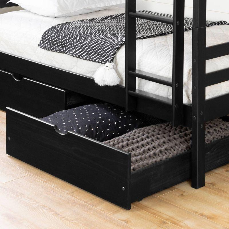 Fakto Kids' Bunk Beds and Rolling Drawers Set Matte Black - South Shore