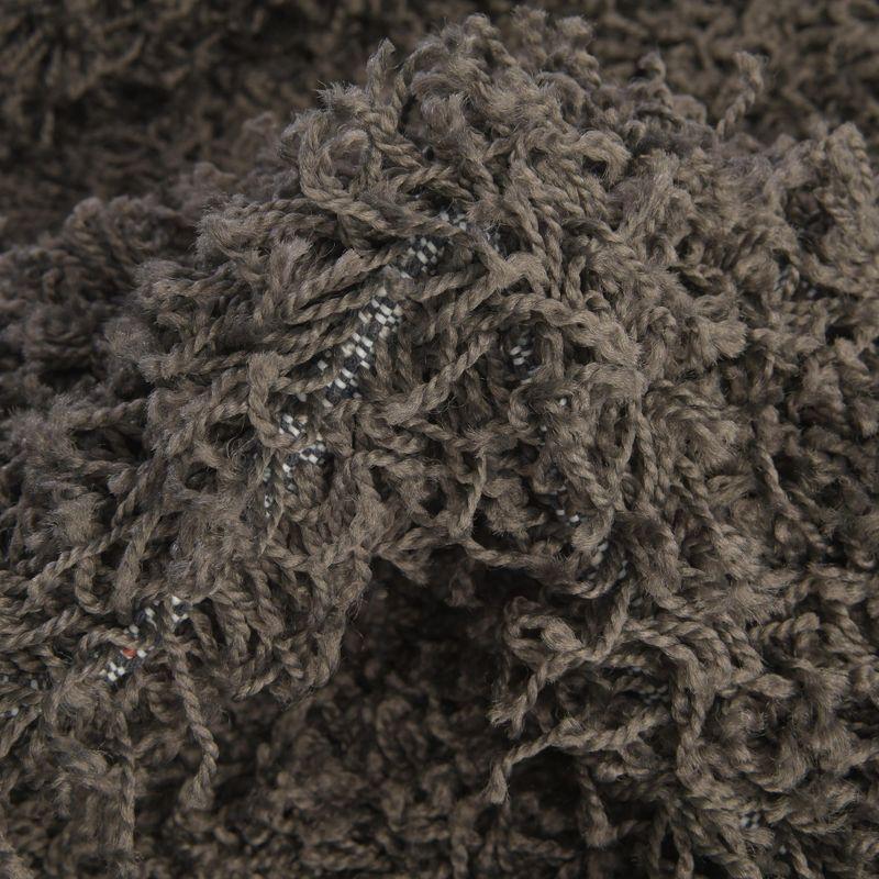 Unique Loom 3' 3 x 3' 3 Solid Shag Graphite Gray Area Rug