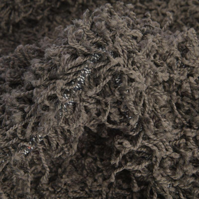 Graphite Gray 3'3" Square Synthetic Shag Rug