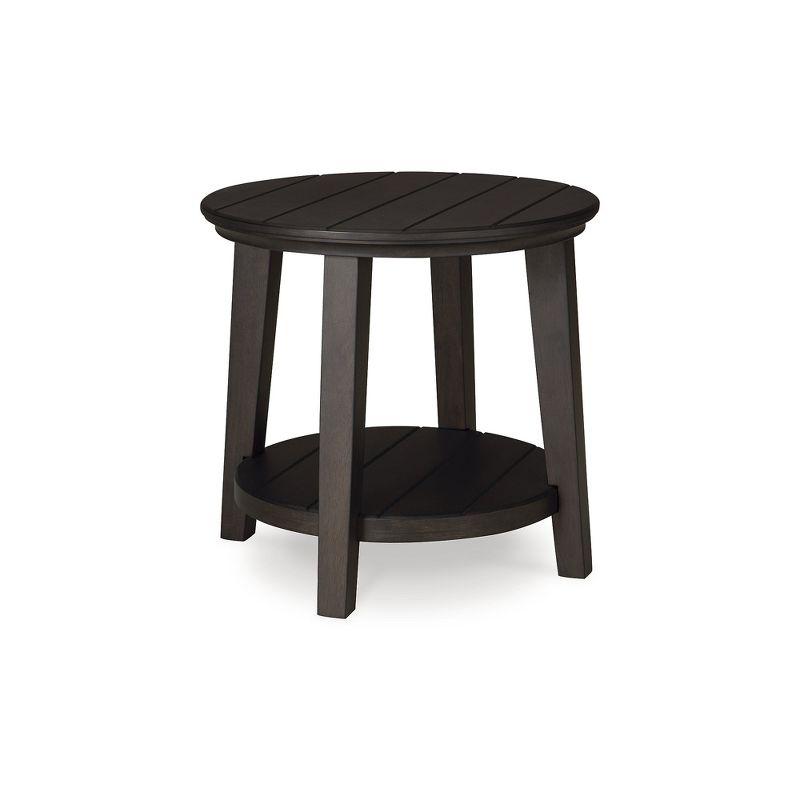 Signature Design by Ashley Celamar Modern Farmhouse End Table with Lower Shelf, Dark Brown