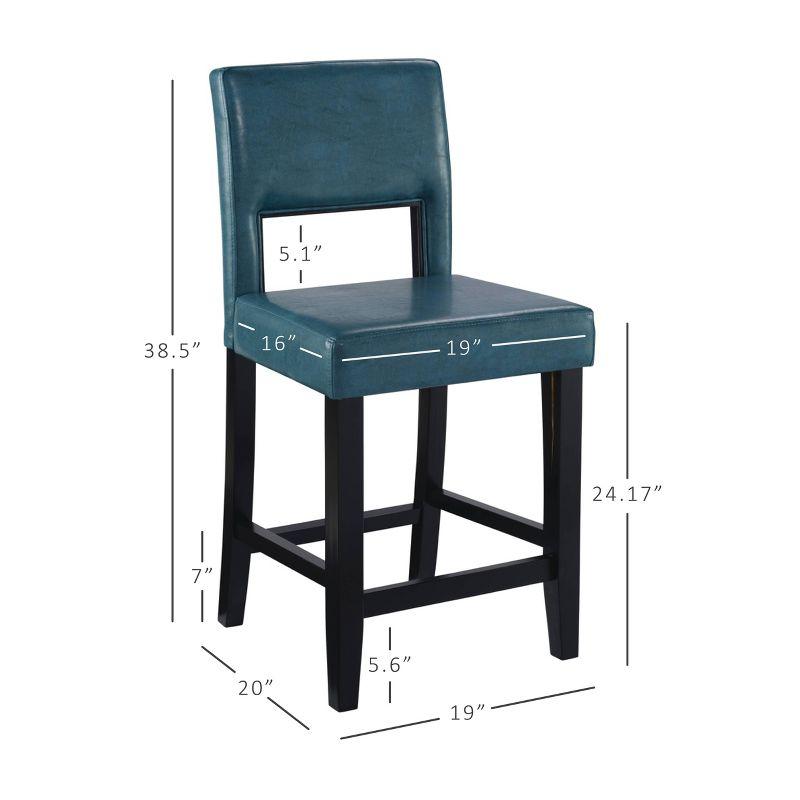 24" Vega Counter Height Barstool Hardwood - Linon