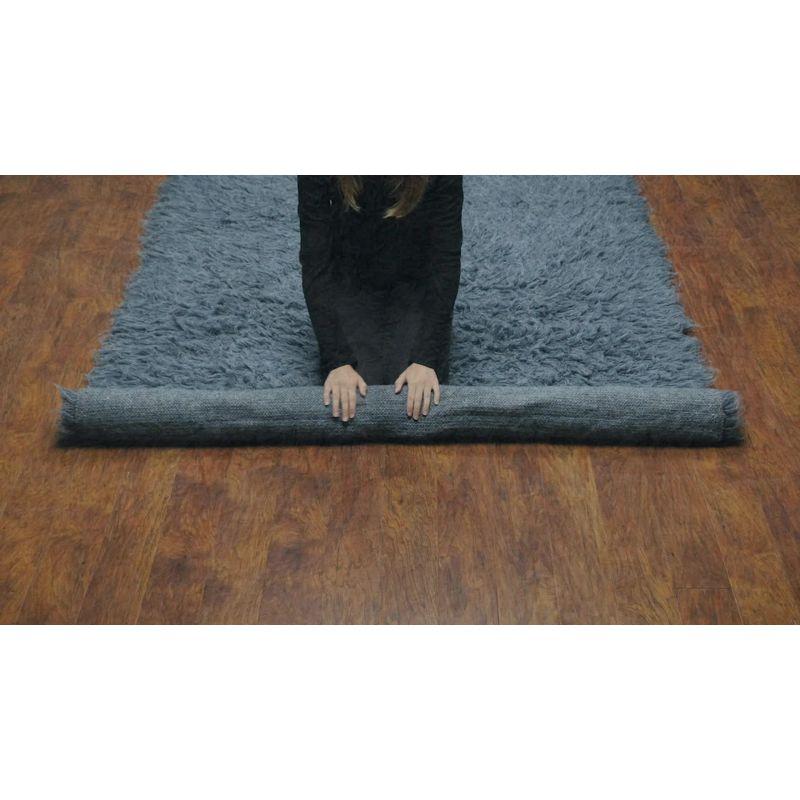 Aalish Flokati Wool Shag Hand Loomed Tan & Cream Rug