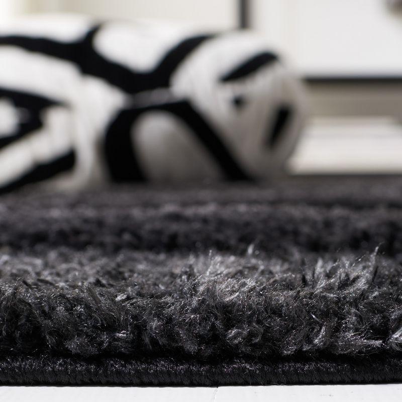 Hi-Lo Shag HLS202 Power Loomed Area Rug - Charcoal - 4'x6' - Safavieh.