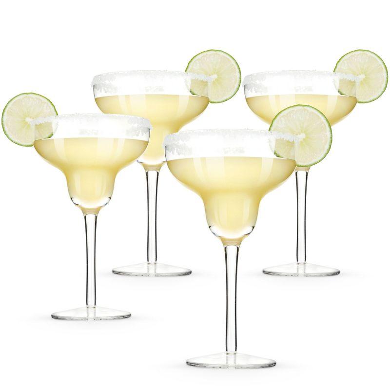 Clear Crystal Stemmed Margarita Cocktail Glasses, 10 oz, Set of 4