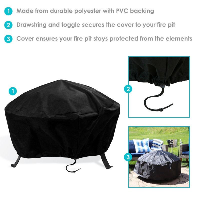 Hamilton Durable Round Fire Pit Cover with Drawstring Closure