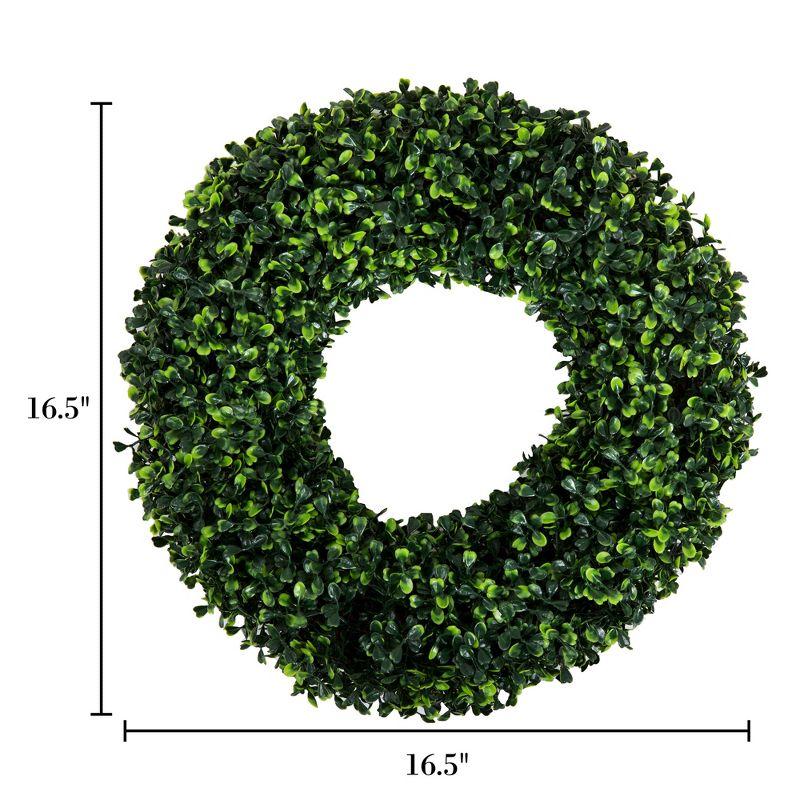 Pure Garden Outdoor/Indoor Artificial Boxwood Wreath