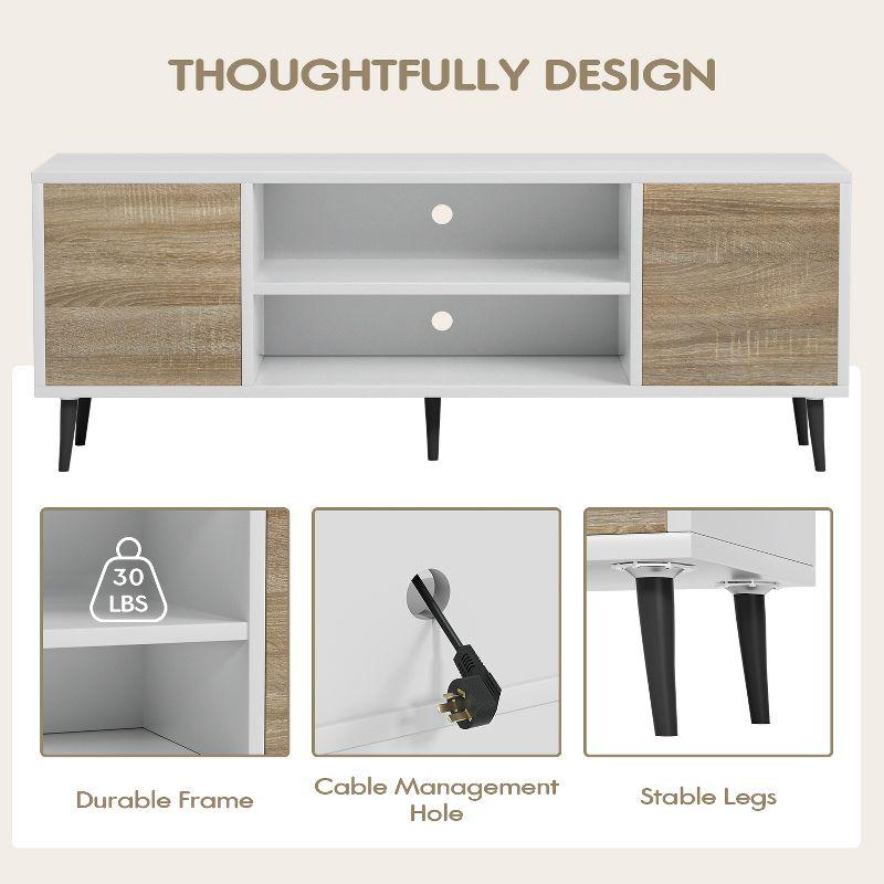 LACOO 58" Modern Simplicity TV Stand Media Console Fits TV's up to 65" - Scandi White