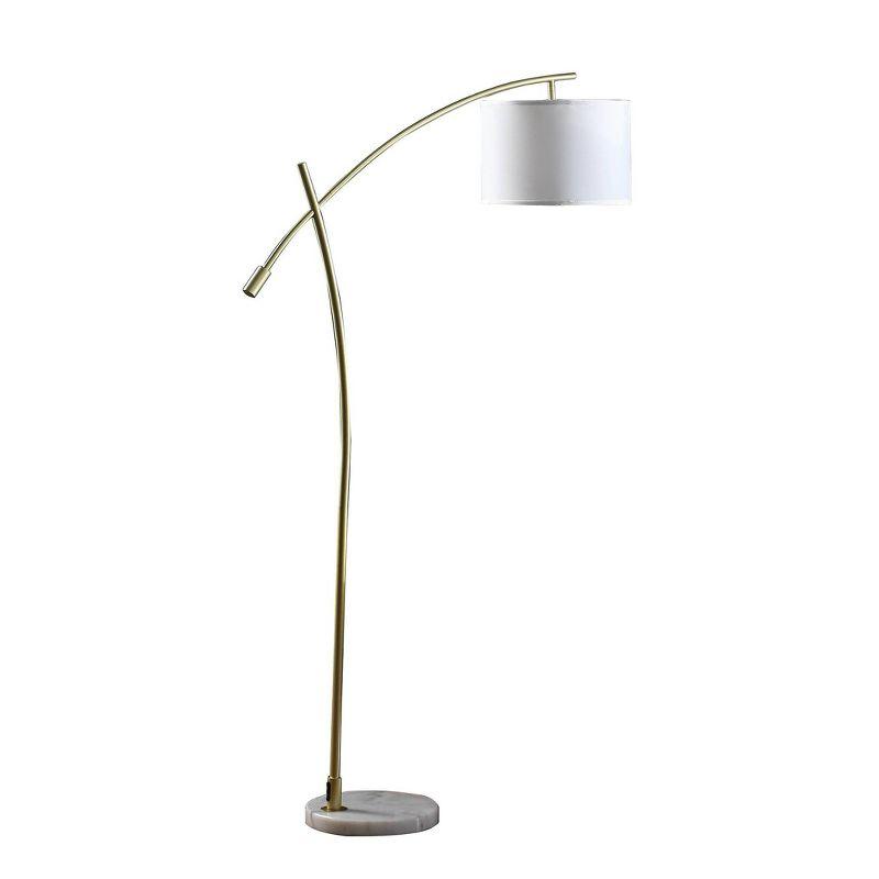 65" Oscar Pendulum Style on Marble Base Metal Floor Lamp White - Ore International: Adjustable, Task Lighting