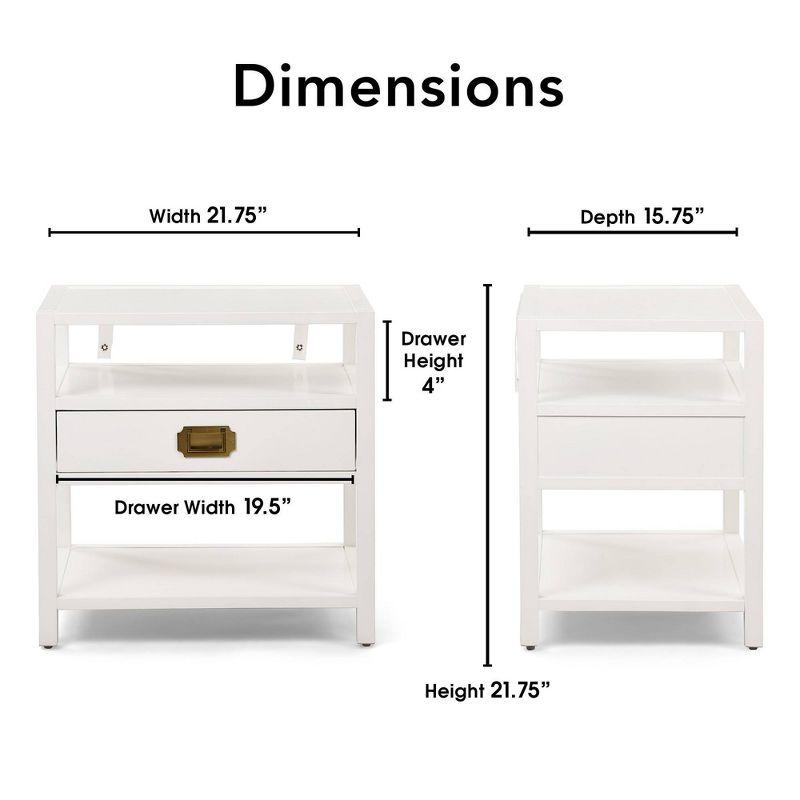 Finch Lockwood Modern 2-Tier Wood Campaign Side Table