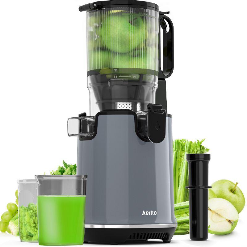 Aeitto Aeitto 250W Masticating Juicer, Cold Press with 5.3" Feed Chute & 1.7L Capacity, Easy to Clean, High Juice Yield