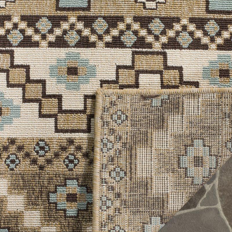 Veranda VER095 Power Loomed Indoor/Outdoor Area Rug - Creme/Brown - 8'x11' - Safavieh