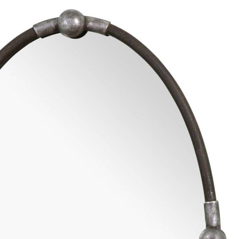 Uttermost Oval Vanity Accent Wall Mirror Modern Industrial Beveled Rust Black Frame 22" Wide for Bathroom Bedroom Living Room Home