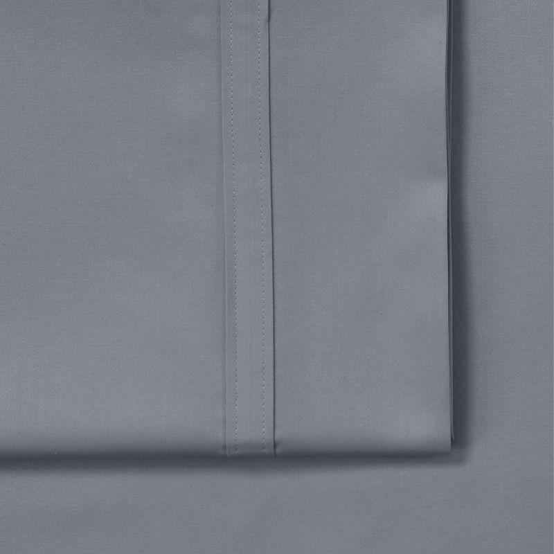 Steel Gray Organic Egyptian Cotton Queen Sheet Set with Deep Pockets