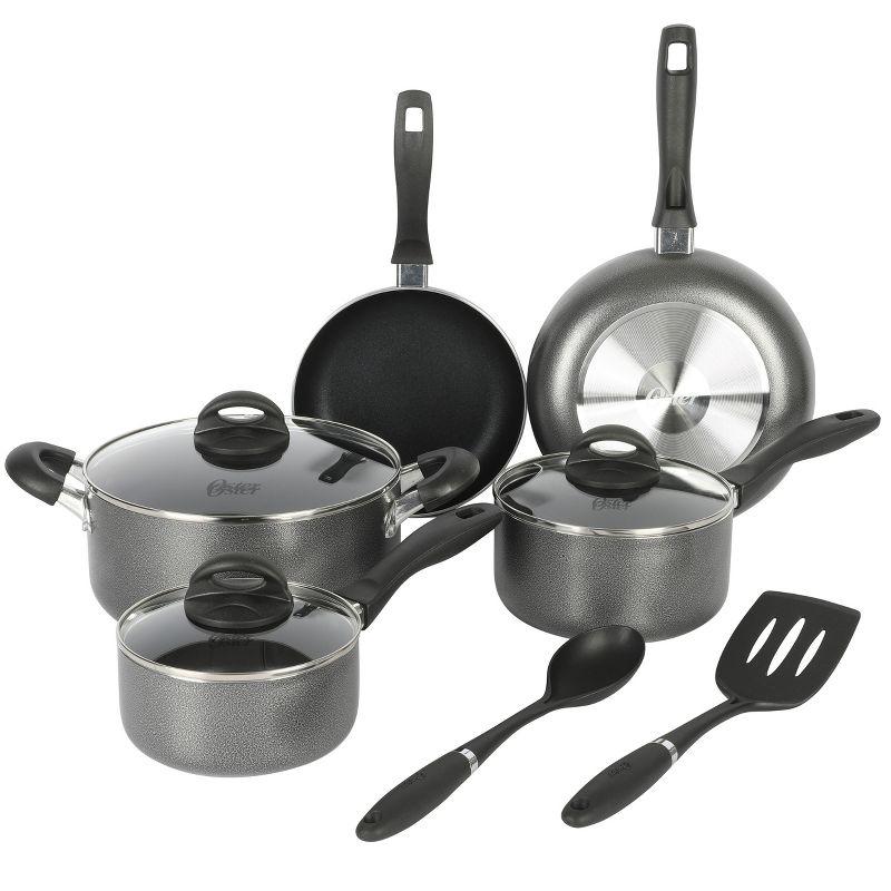 Oster 10 Piece Black Non-Stick Aluminum Cookware Set