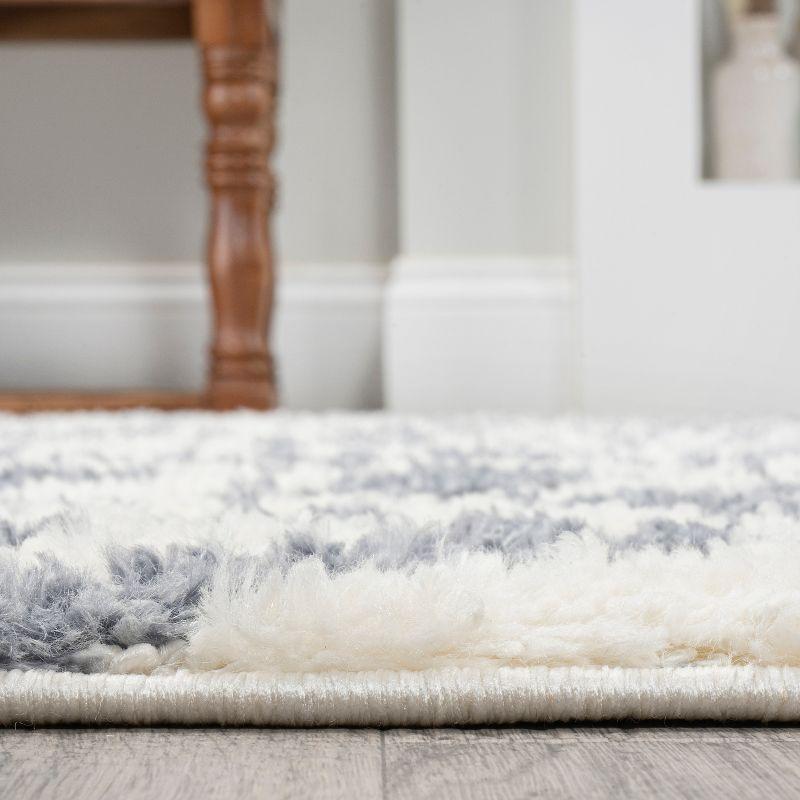 8' x 10' Astrid Retro Trellis High-Low Area Rug, Cream/Gray - JONATHAN Y