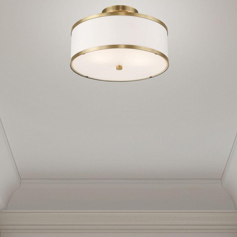 Livex Lighting Park Ridge 2 - Light Semi-Flush Mount in  Antique Brass