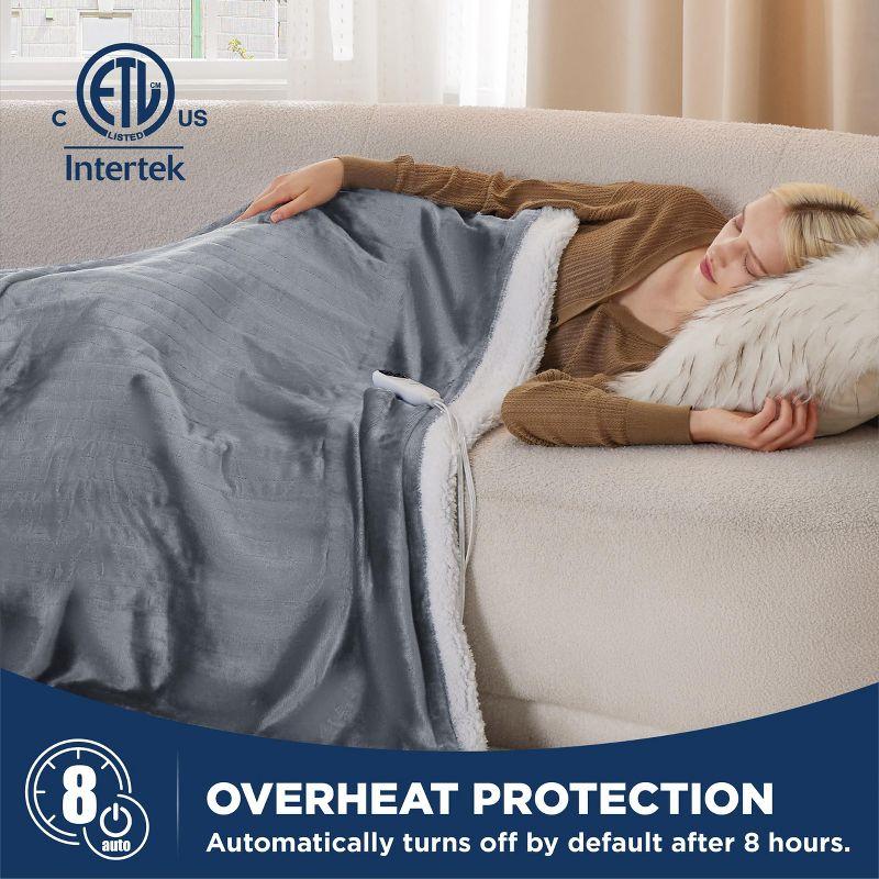 Bedsure | Electric Heated Blanket Soft & Washable Solid Flanne