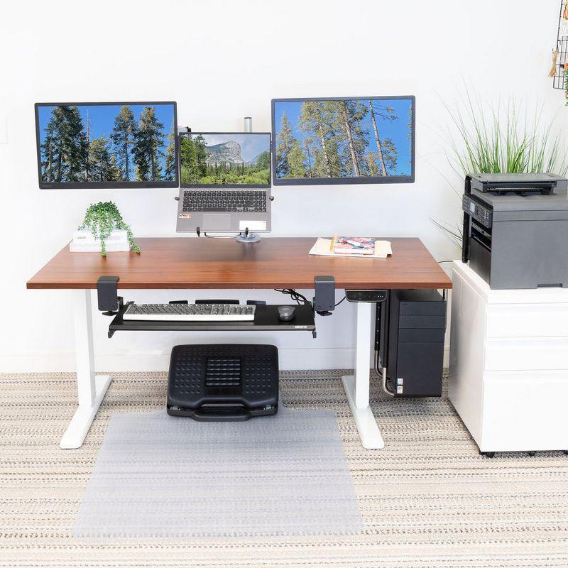 Mount-It! Height Adjustable Hand Crank Sit-Stand Desk Frame w/ Extra-Wide Tabletop | Multiple Colors