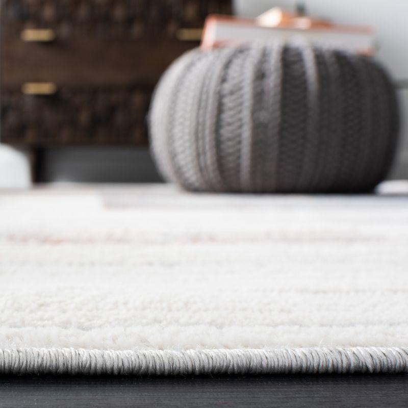 Shivan 100 SHV198 Power Loomed Indoor Area Rug - Ivory/Rust - 6'7"x6'7" - Safavieh