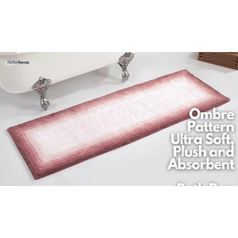 17"x24" Torrent Collection 100% Cotton Bath Rug Rose - Better Trends: Machine Washable, Tufted, Spray Latex Backing