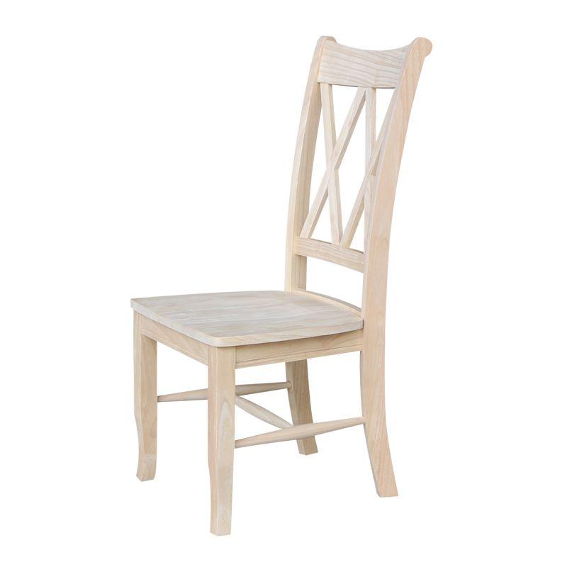 Set Of 2 Double X Back Chair Unfinished - International Concepts: Solid Wood, Armless, Unupholstered