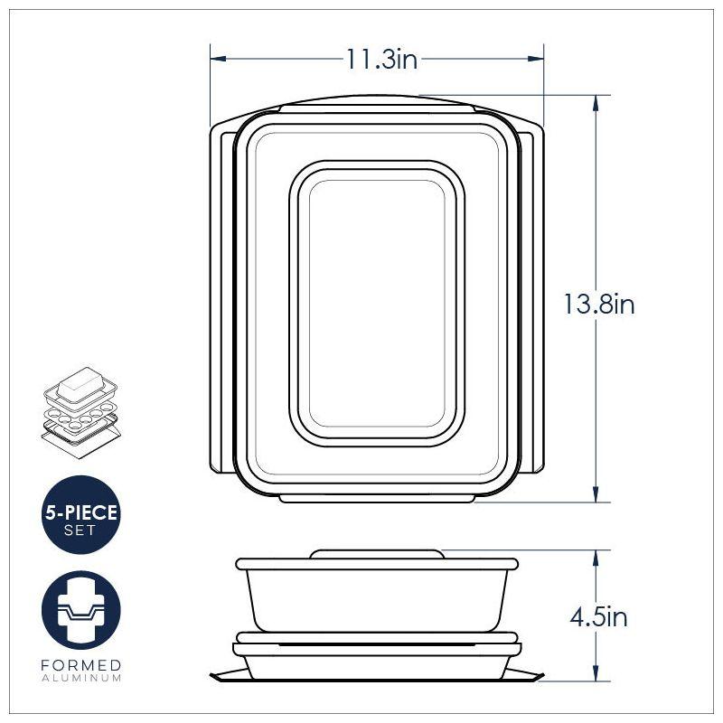 Nordic Ware 5-Piece Aluminum Baking Set with Lid