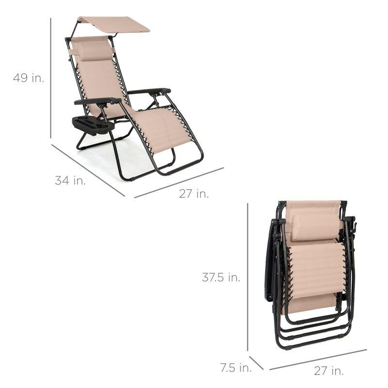 Sand Folding Zero Gravity Lounger with Cushions and Arms