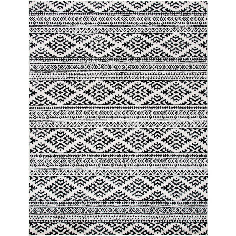 Tulum TUL272 Power Loomed Area Rug - Ivory/Black - 8'9"x11'9" - Safavieh.