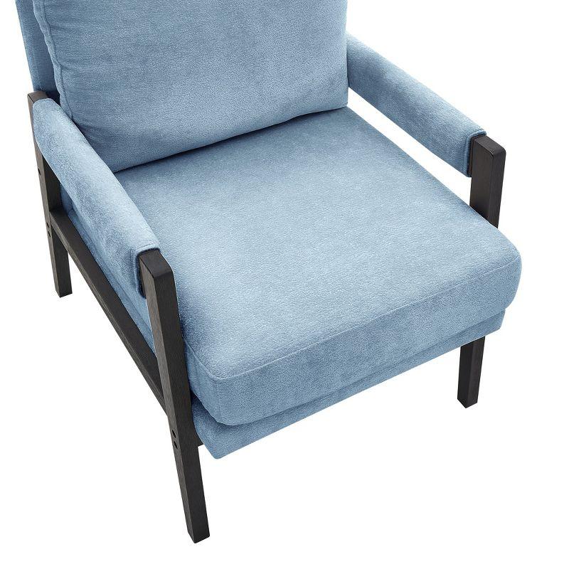 Roundhill Furniture Kelly Mid-Century Modern Chenille Upholstered Accent Armchair Blue