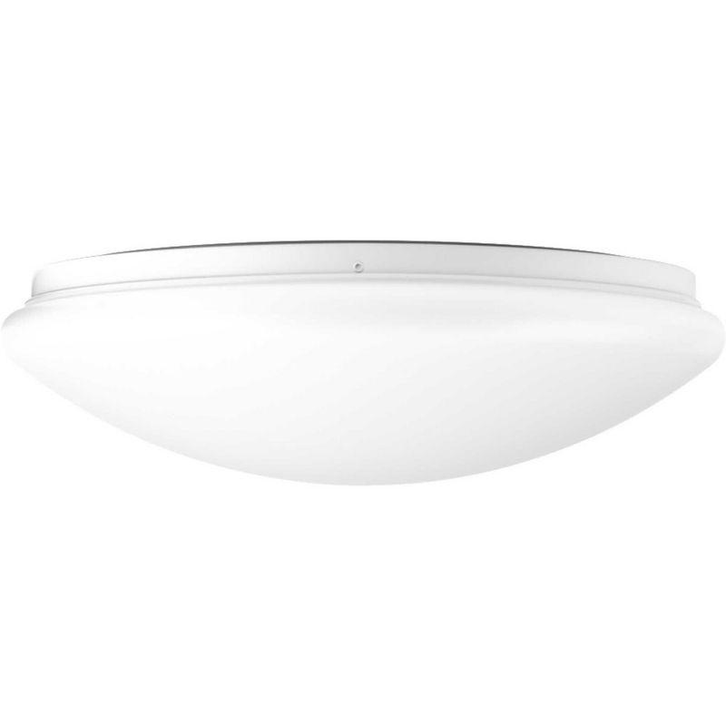 Progress Lighting, Drums and Clouds, 1-Light LED Flush Mount, White Finish, Contoured Acrylic Shade