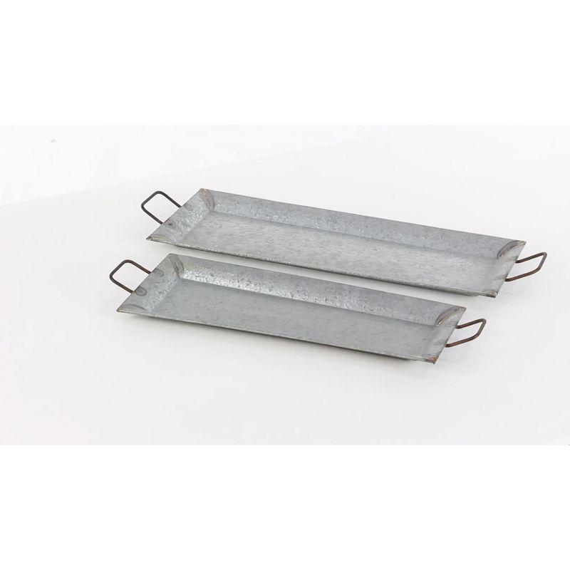 Farmhouse Rustic Serving Tray Set Gray 2pk - Olivia & May