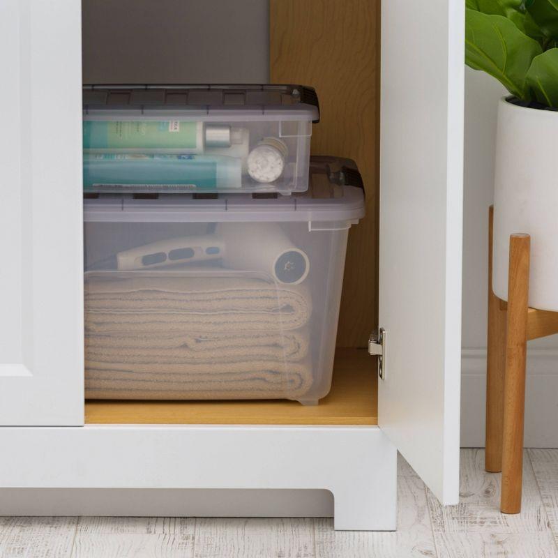 32 Quart Clear Stackable Plastic Storage Bin with Lid