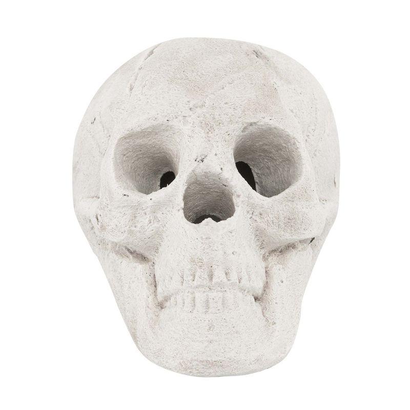 Costway Ceramic Fireproof Fire Pit Skull, Reusable Imitated Human Skull for Gas Beige/Black