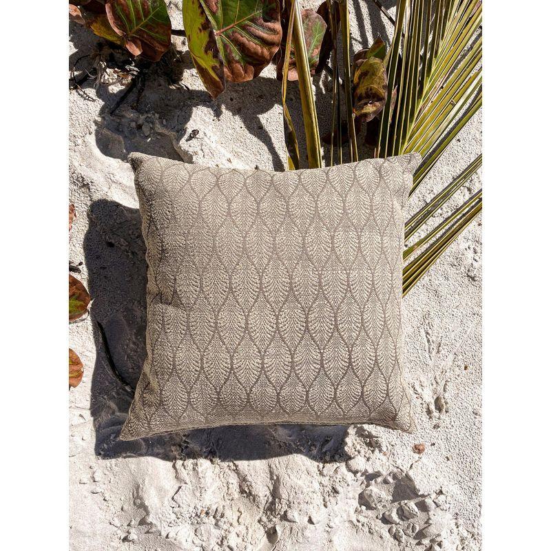 Summer Flora Mocha Indoor Outdoor Pillow