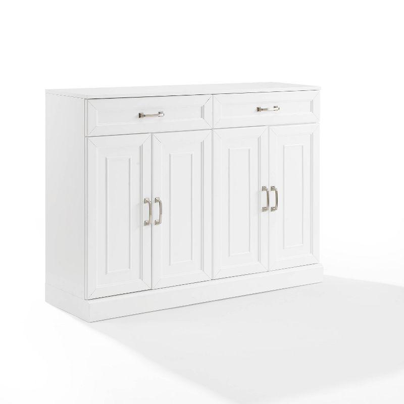 Stanton Sideboard White - Crosley: Adjustable Shelves, 2 Drawers, Traditional Farmhouse Design