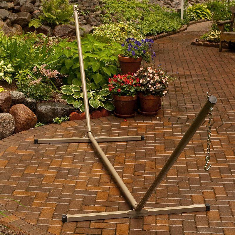 Beige 15' Steel Two-Point Hammock Stand