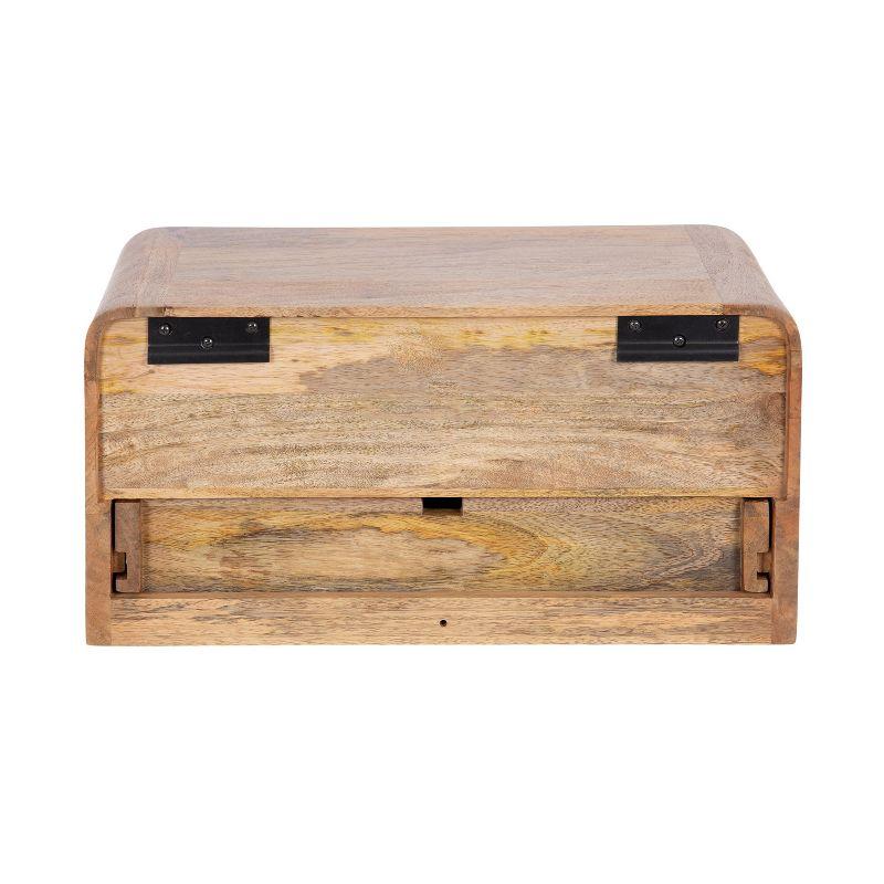Kate and Laurel Kato Rectangle Wood Floating Side Table, 18x10x9, Natural