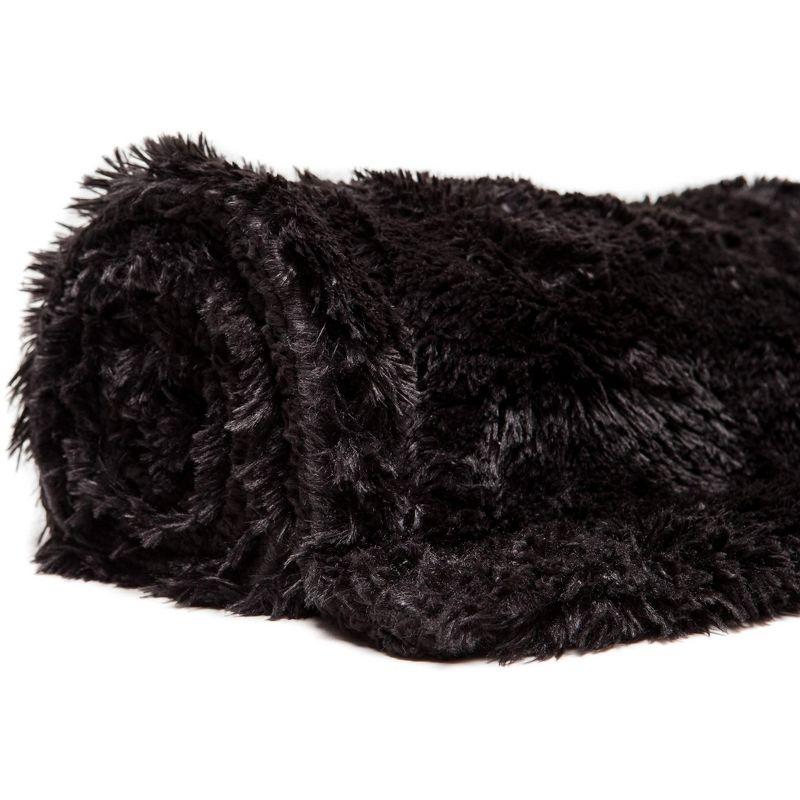 Chanasya Solid Faux Long Fur Fuzzy Throw Blanket