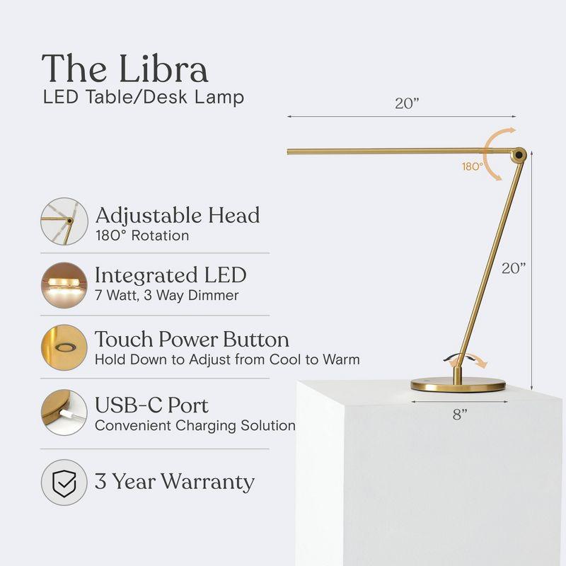 Brightech Libra 39 in. Dimmable LED Industrial Desk Lamp with USB-C Port and Adjustable Lamp Head & Reviews | Wayfair